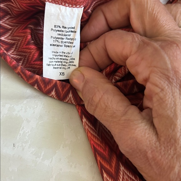 Burnt orange Zigzag Pattern Leggings and sports bra set - Picture 5 of 7